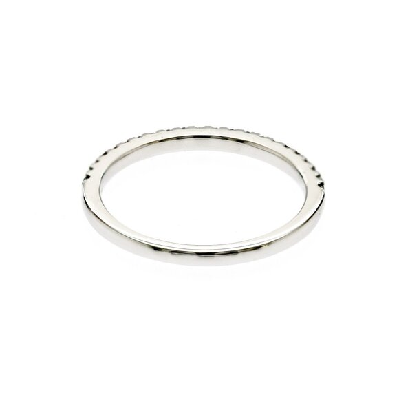 0.17 CT Natural Black Diamond14K White Gold Band Ring Size 6 - Picture 4 of 7